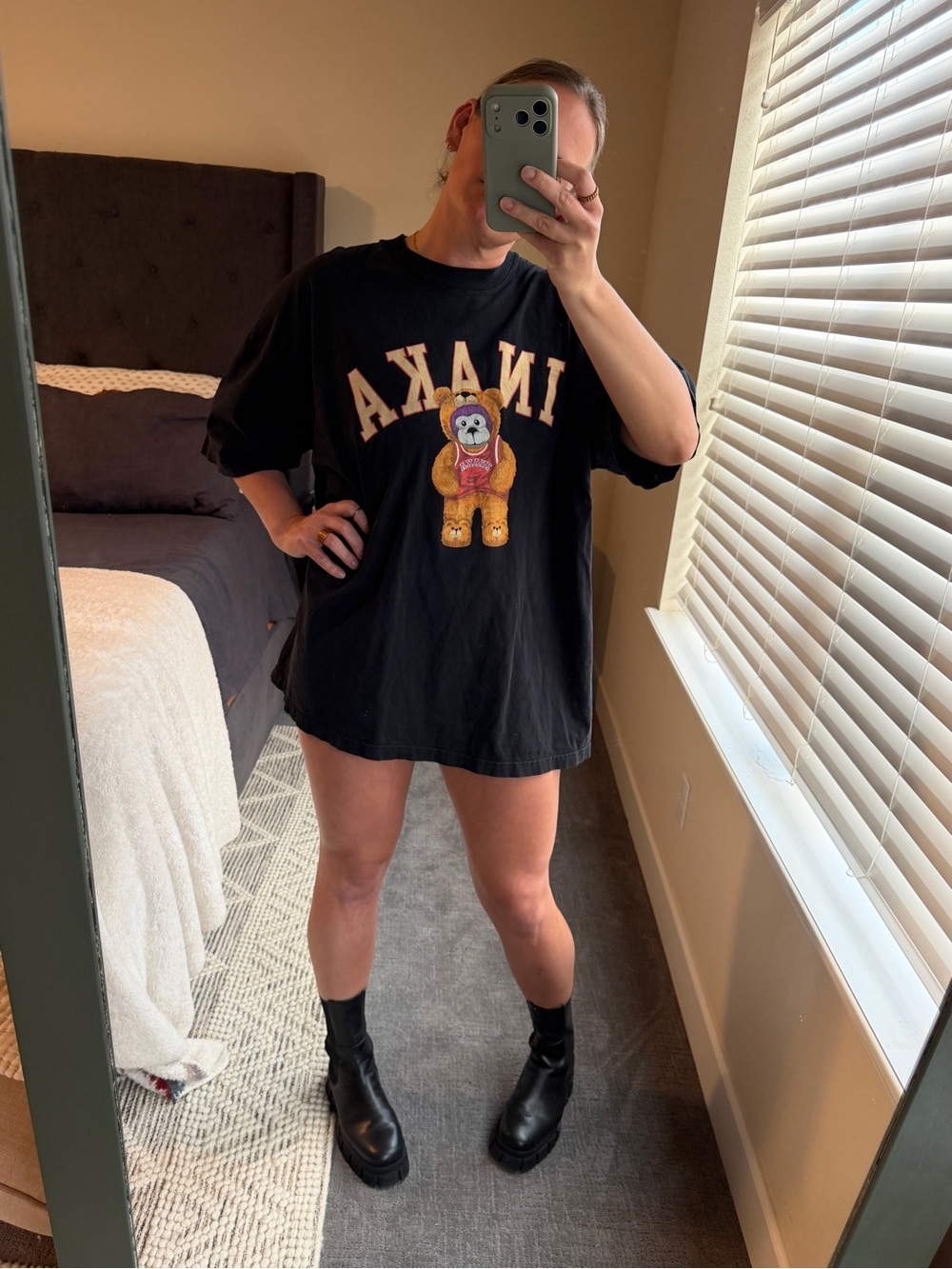 Inaka Power Teddy Bear Black Short Sleeve Tee